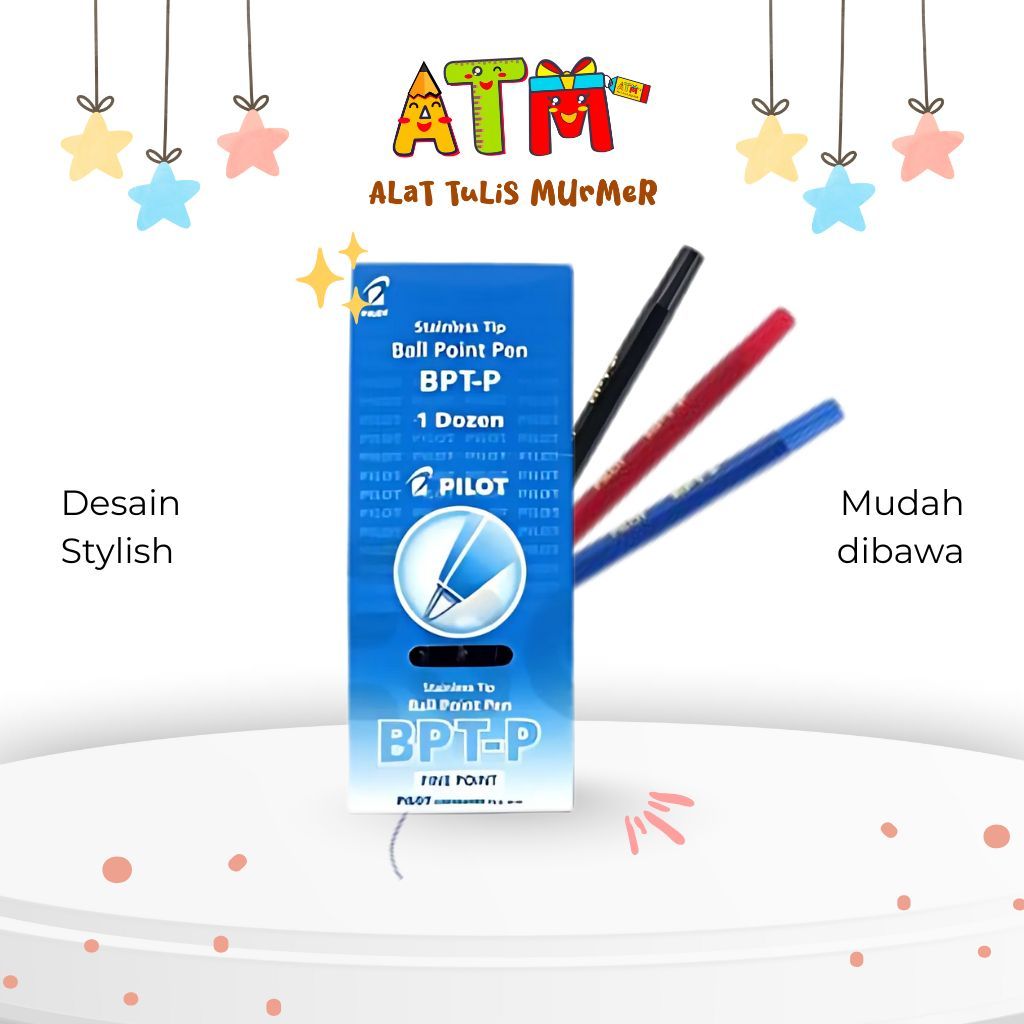 

pilot BPTP/bolpen pilot bptp hitam (12 pc)/pilot bptp biru/pilot bptp merahPulpen Pilot BPT-P Ballpen Warna hitam merah biru