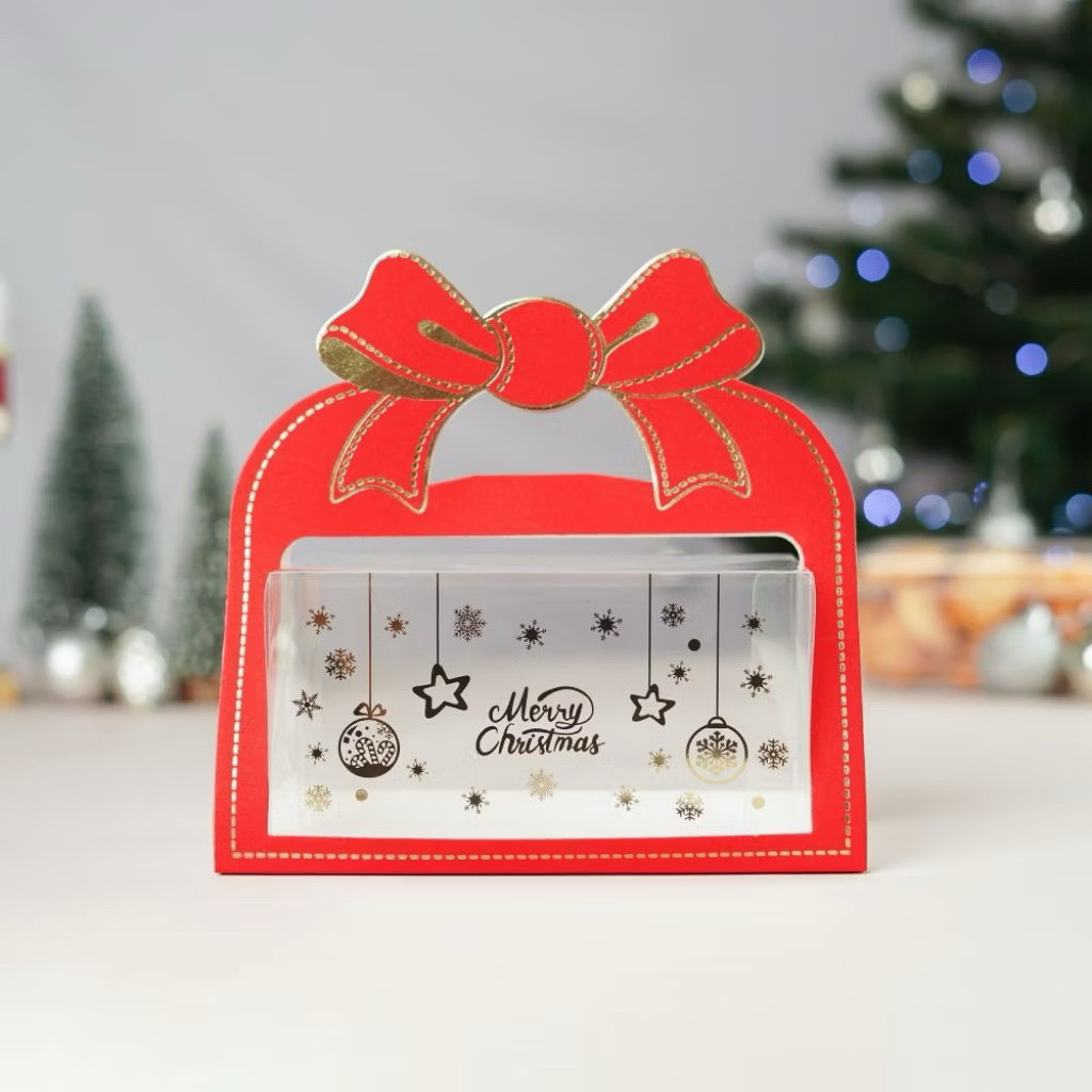 

Small Gift Box Transparant Model Pita Red And Soft Gold Box Mika Natal Transparant Glitter