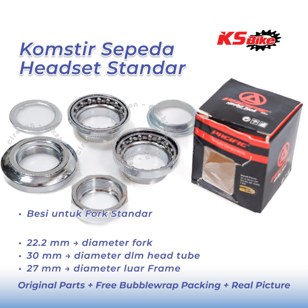 Headset Sepeda Pacific D405 D406 Ukuran 22.2 x 30 x 27 mm Untuk Fork 22.2 mm Gotri Mangkok Set Stang