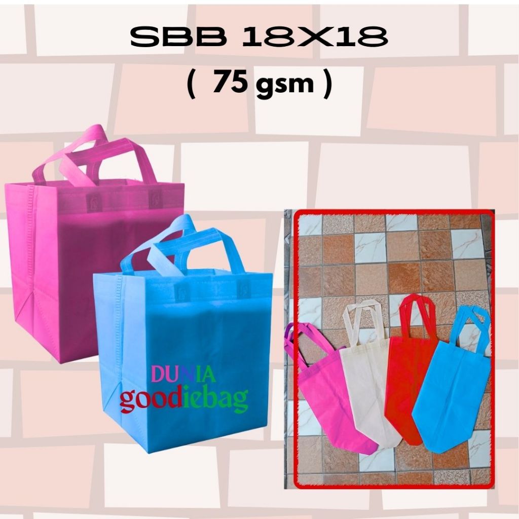 

SBB Box 12pcs Tas Goodiebag Nasi Kotak Rapih Ukuran 18x18 Tas Spundboond