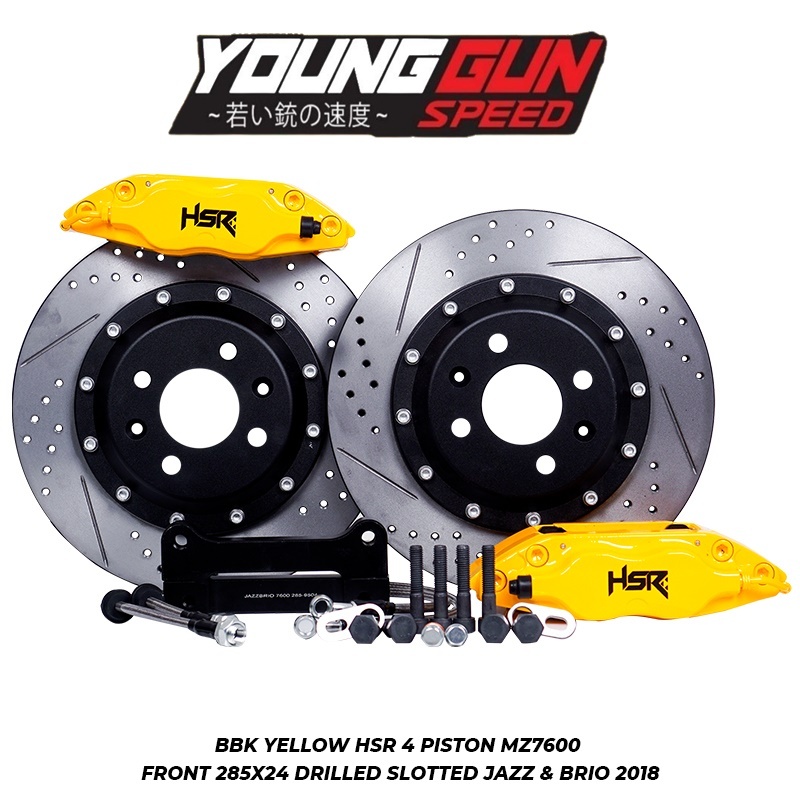 bbk buat mobil jazz dan brio bbk hsr yellow front 285x24 free pemasangan