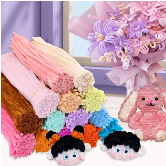 2.2 ECER Pipe Cleaner Kawat Bulu Mercy Polos Premium Gembul Pipe Cleaner Mainan Anak Craft DIY