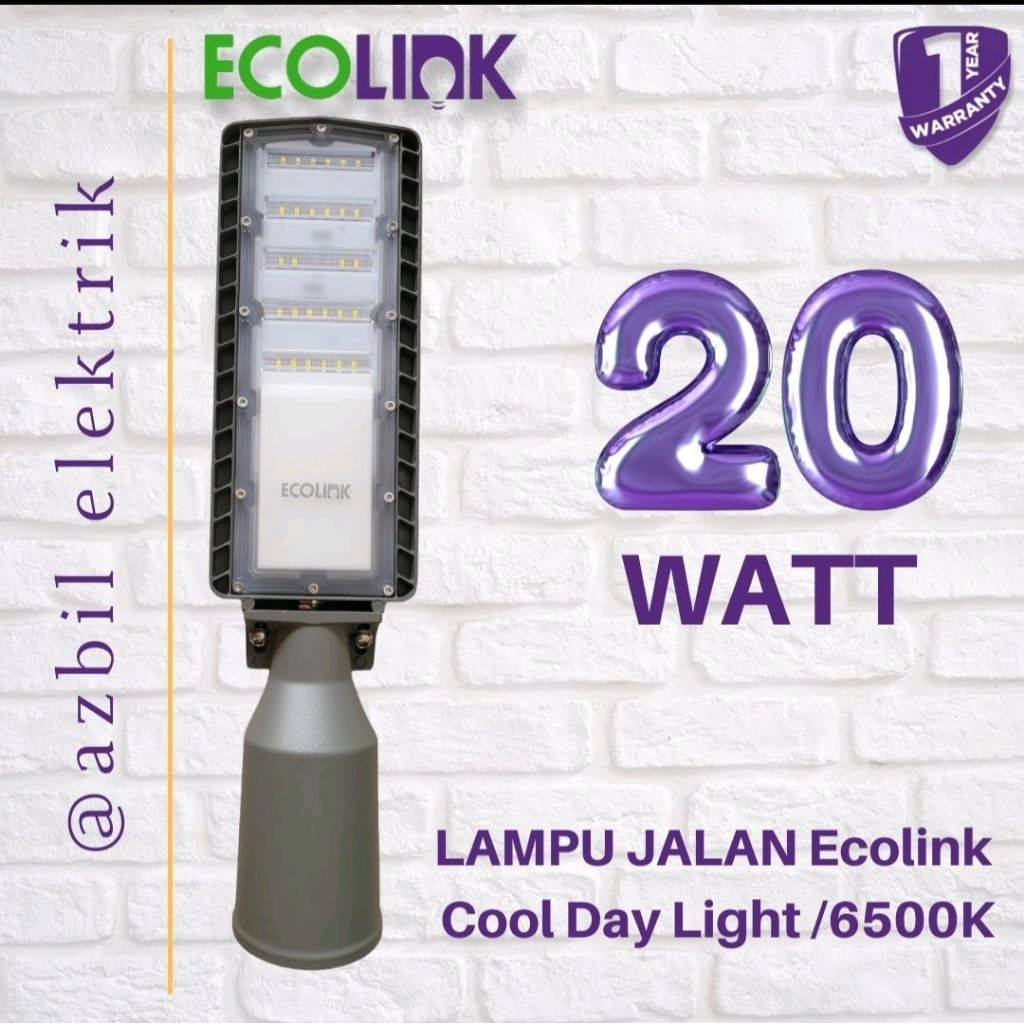 Lampu Jalan LED 20 Watt Ecolink 6500K - Putih