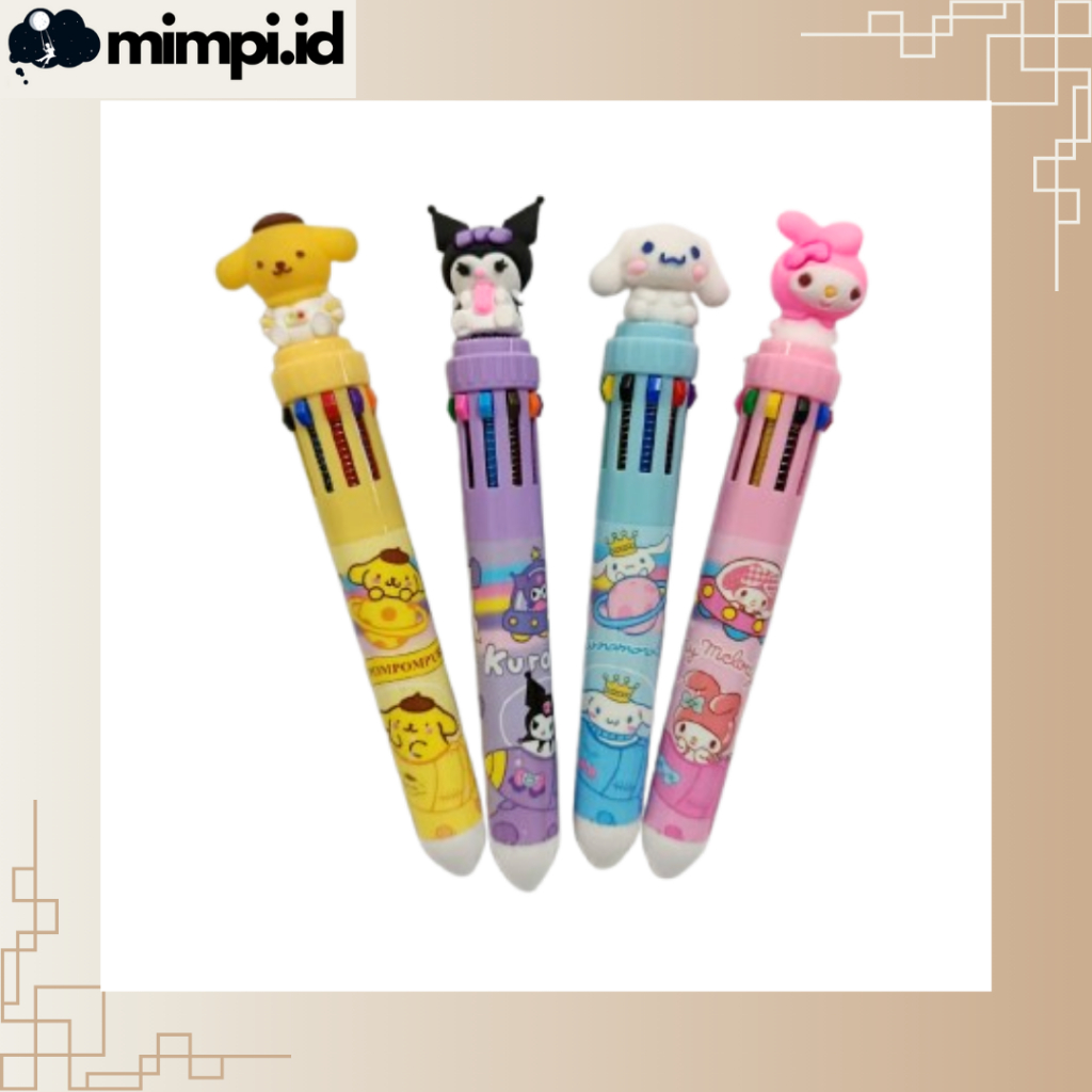 

Pulpen Karakter 10 Warna Dengan Karakter Lucu