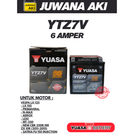 Aki Motor Yuasa YTZ7V (Nmax, Aerox, Lexi,Vespa Matic)
