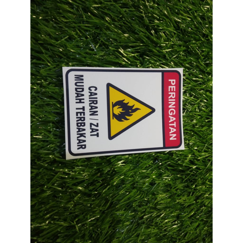 

stiker viñyl cairan mudah terbakar