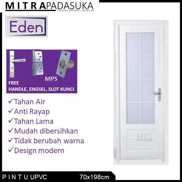 Pintu kamar mandi Eden A060 UPVC minimalis modern