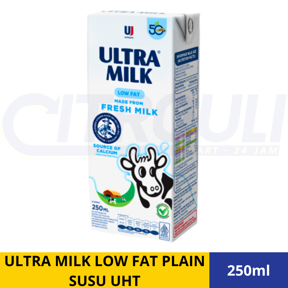 

ULTRA MILK LOW FAT PLAIN SUSU UHT 250ml
