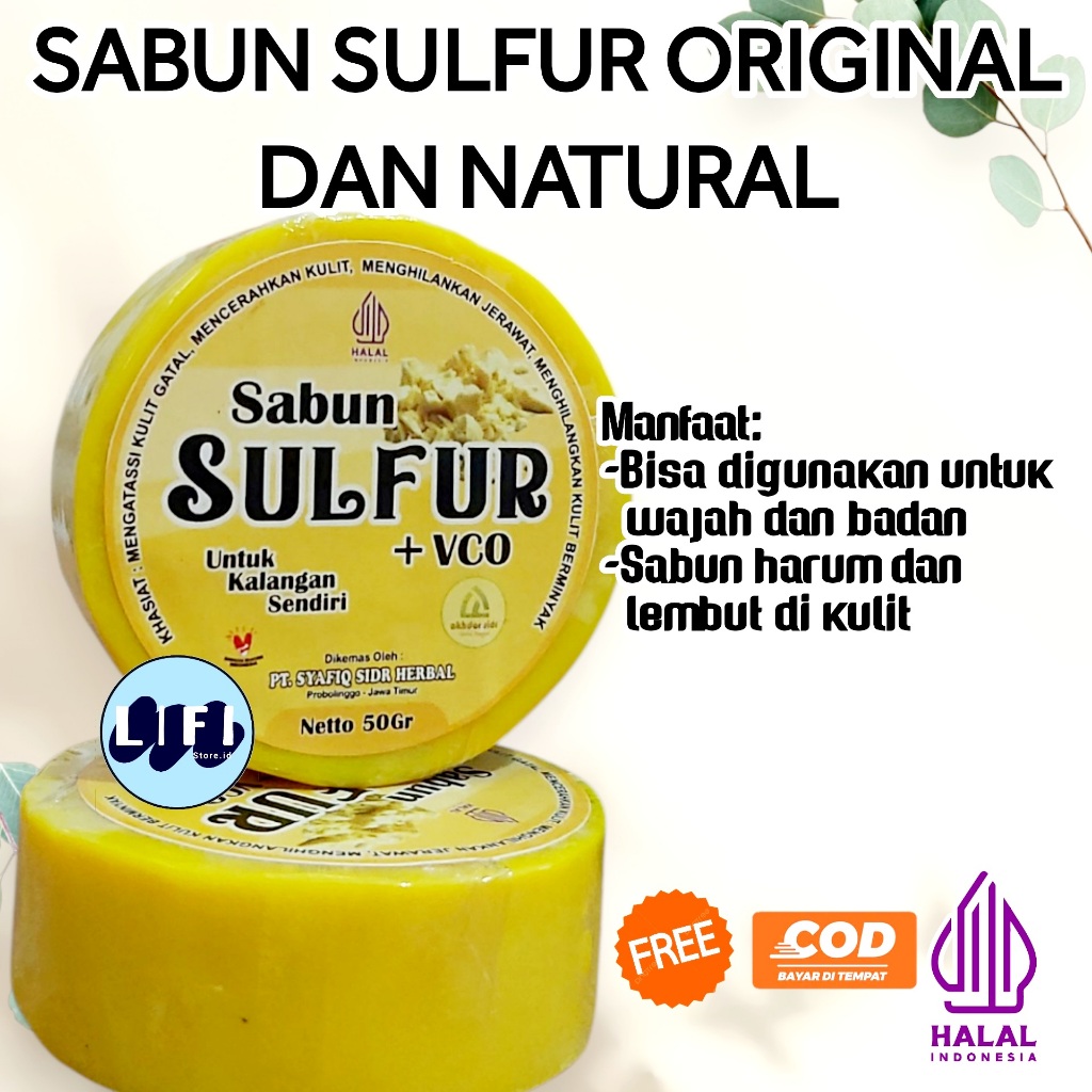 Sabun Sulfur Original 50G Untuk Gatal Panu Flek Hitam - Sabun Sulfur Jerawat Scabies Sulfur Belerang