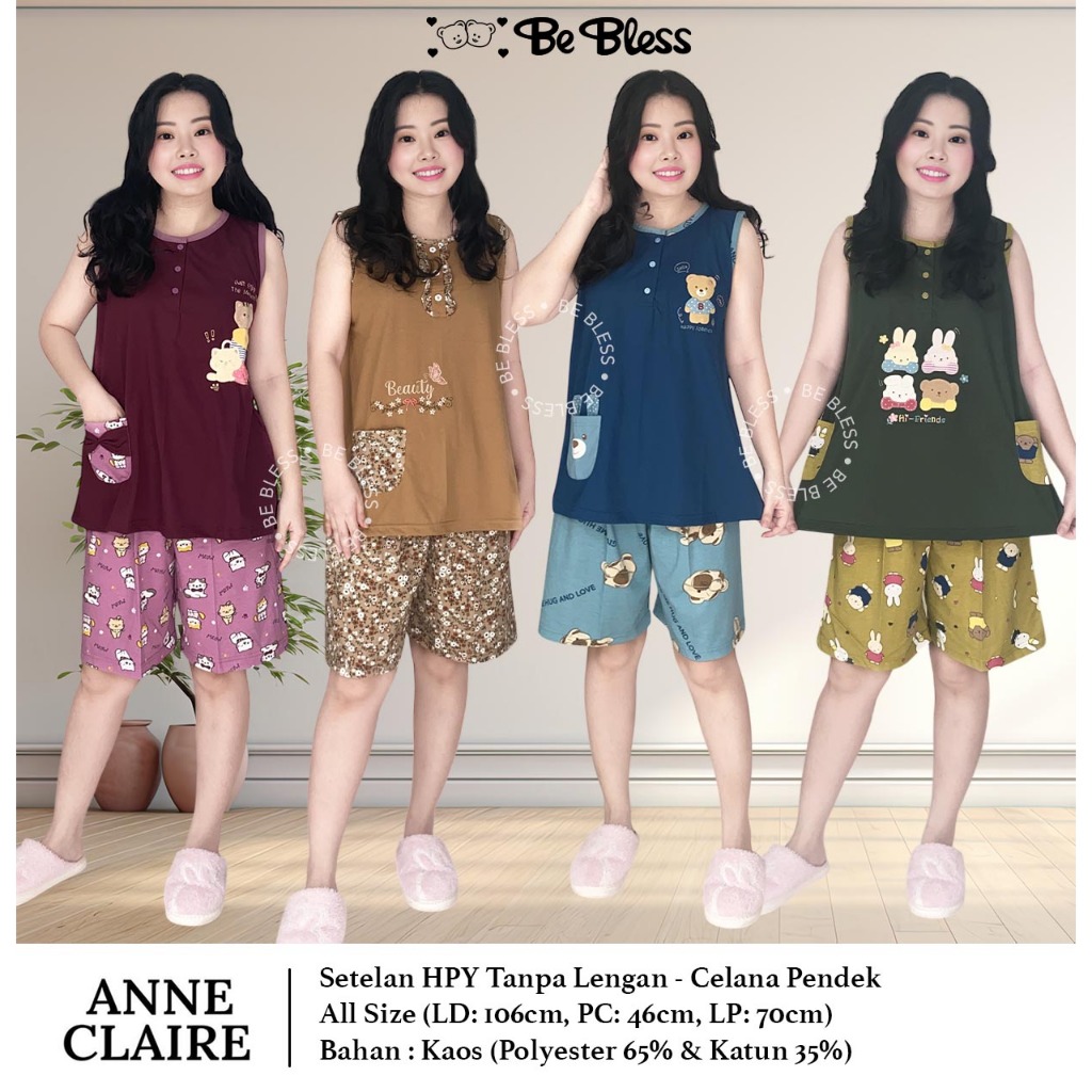 ANNE CLAIRE | HPY Dewasa All Size Kutung -Celana Pendek All Size Anne Claire Singlet Wanita Mamasize