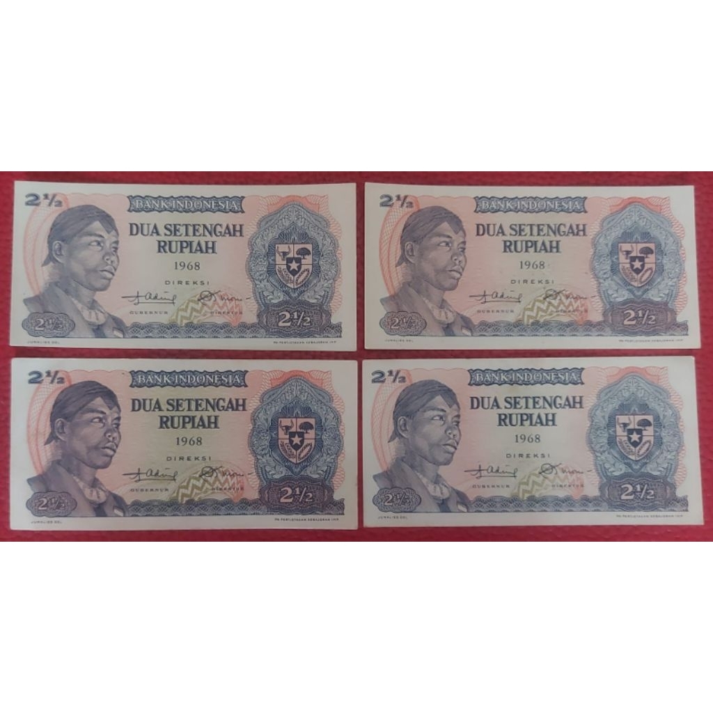 Uang Kuno Indonesia 2 1/2 Rupiah Soedirman Tahun 1968