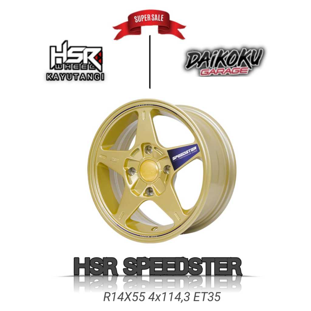 Promo Velg Mobil Ring 14 Pelang Rasing HSR r14 Glossy Gold 4 Pcs Set Xenia Avanza dll