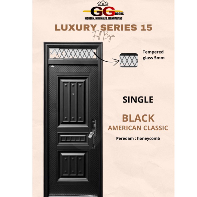Pintu Baja merek GG DOORS Type Luxury Single 15.230