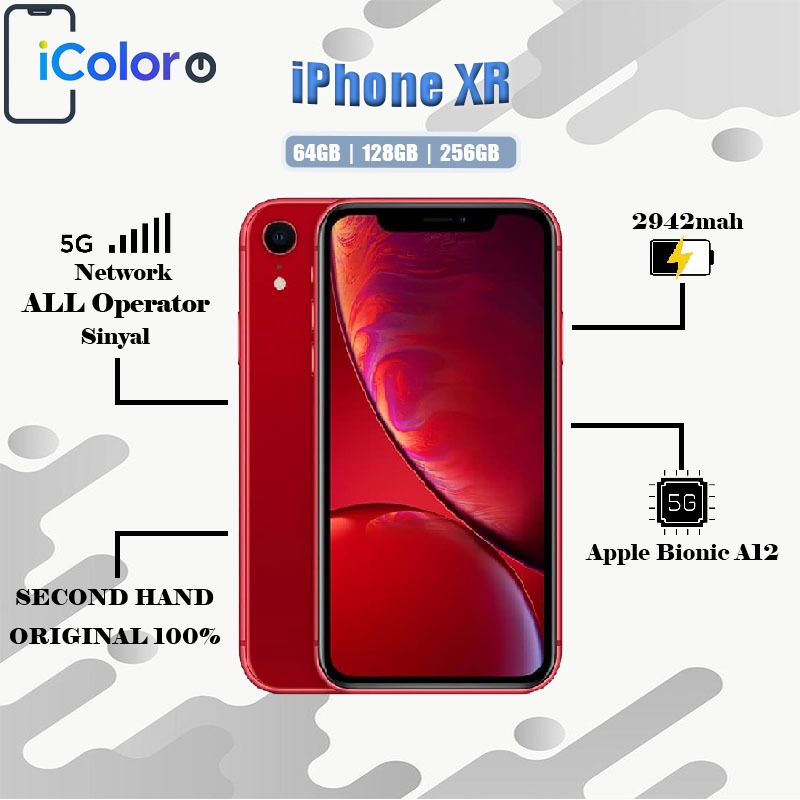 iPhone XR 64GB/128GB/256GB Second BEKAS ORIGINAL 100% MULUS NORMAL FULLSET Kondisi Perfect