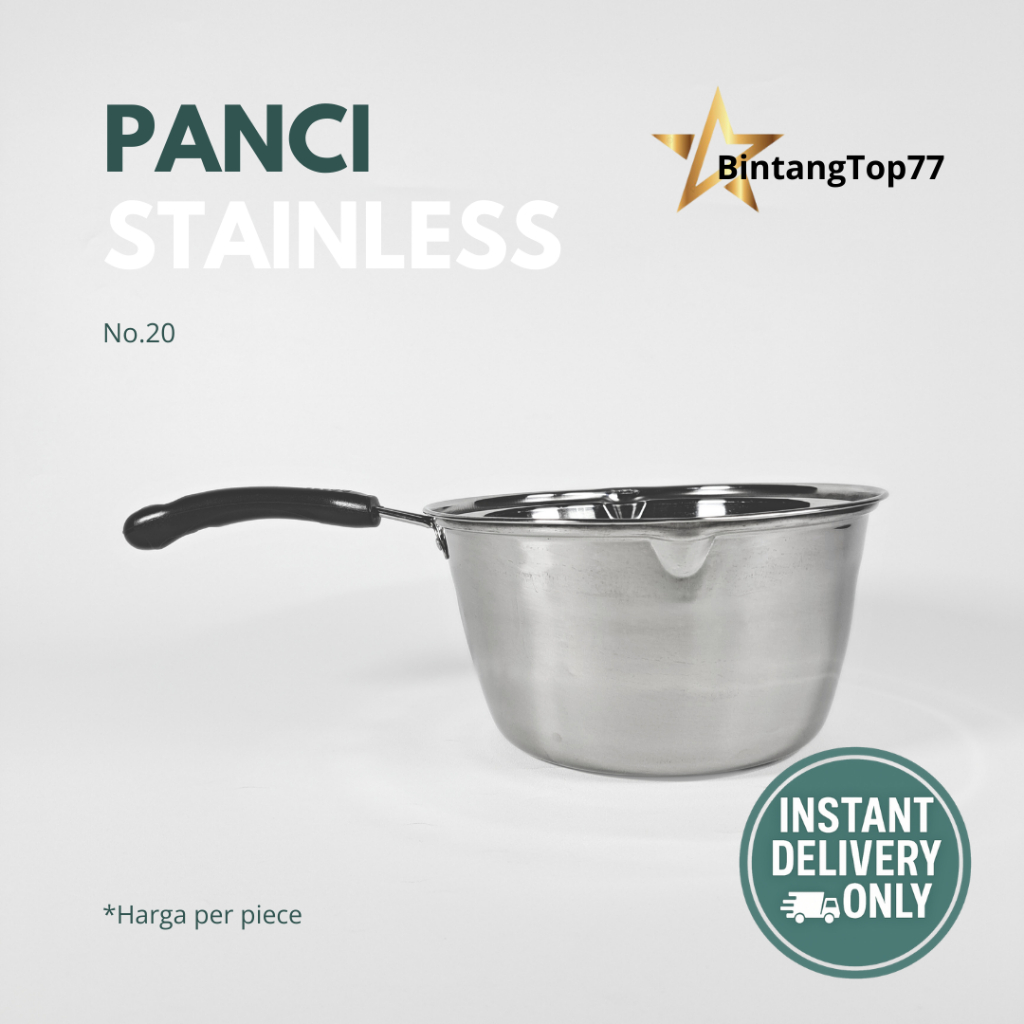 [INSTANT ONLY] Nagako Panci Kuah Stainless 20 Cm / Panci Mie / Panci Susu Serbaguna
