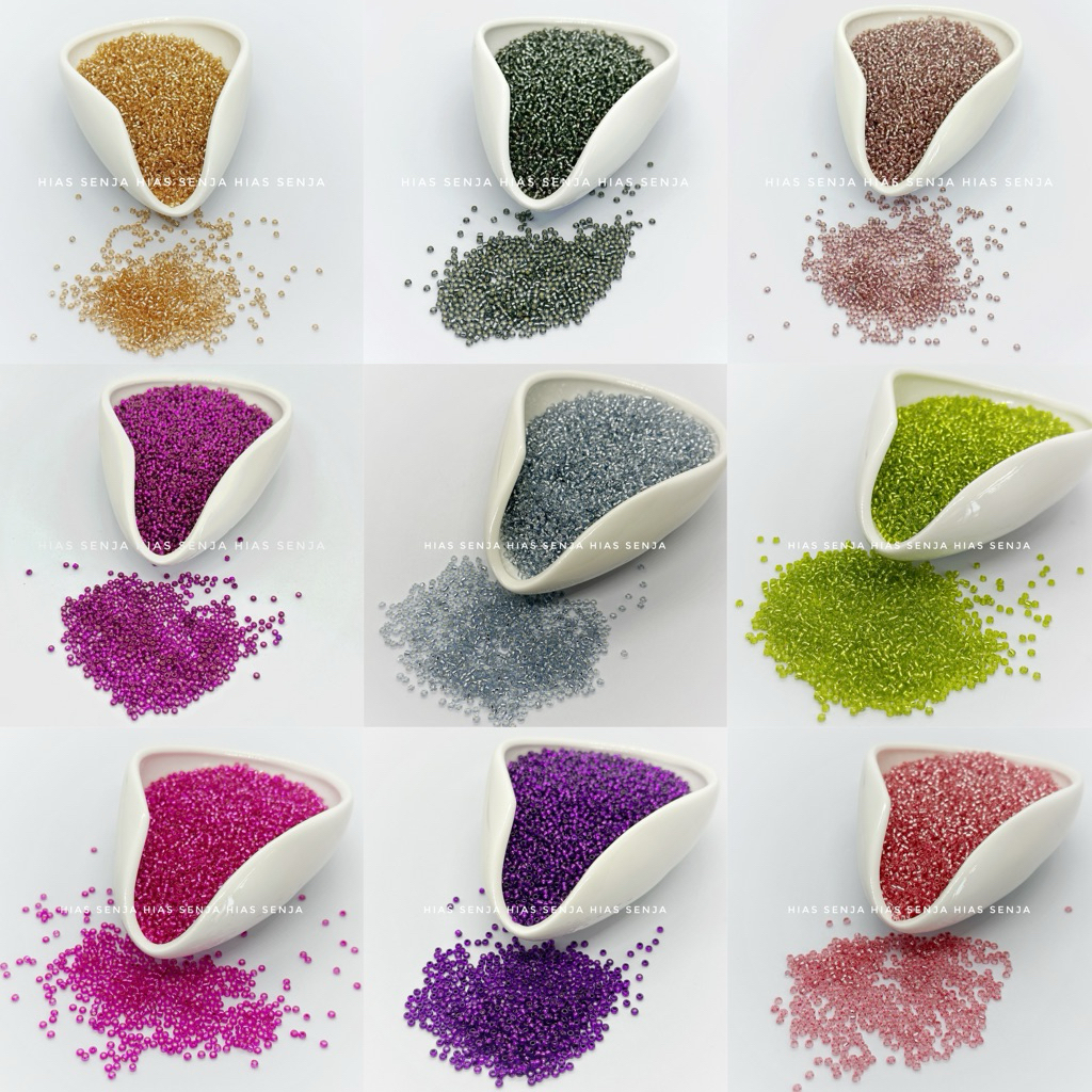 MANIK PASIR ISI SILVER 2MM BAHAN DIY CRAFT KERAJINAN TANGAN