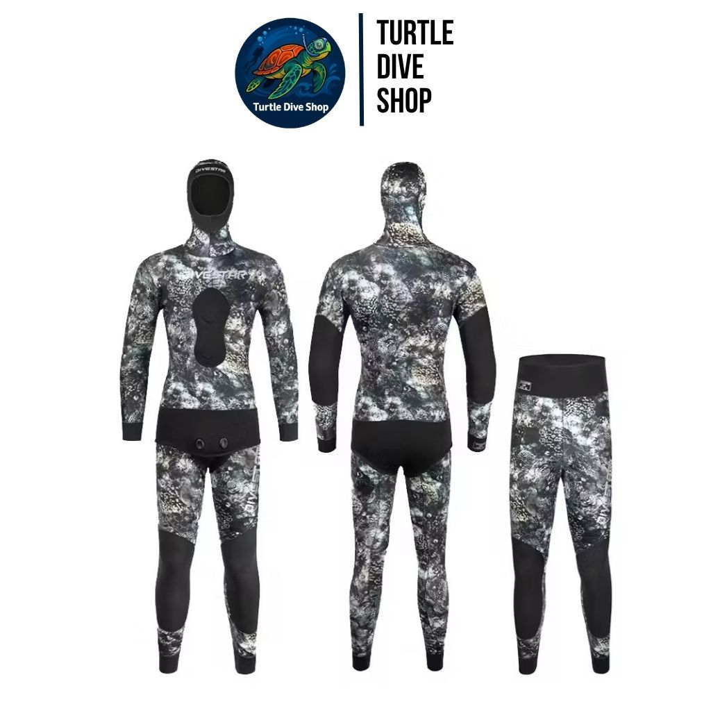 Wetsuit Divestar 3mm wetsuit spearfishing open cell wetsuit diving baju selam wetsuit freedive baju 