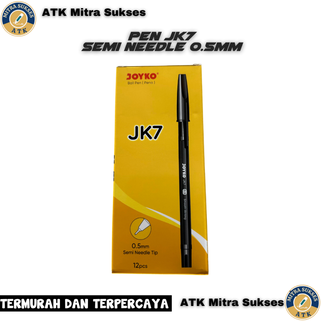 

Pulpen/Pen/Ballpen JK7 0,5mm Semi Needle Pack Isi 12 Pcs