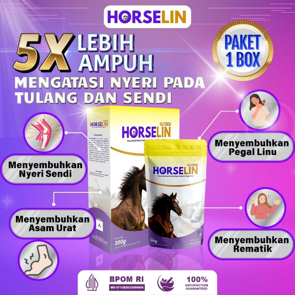 

HORSELIN SUSU KUDA ASLI PREMIUM 200gram ATASI NYERI SENDI ASAM URAT PEGAL LINU