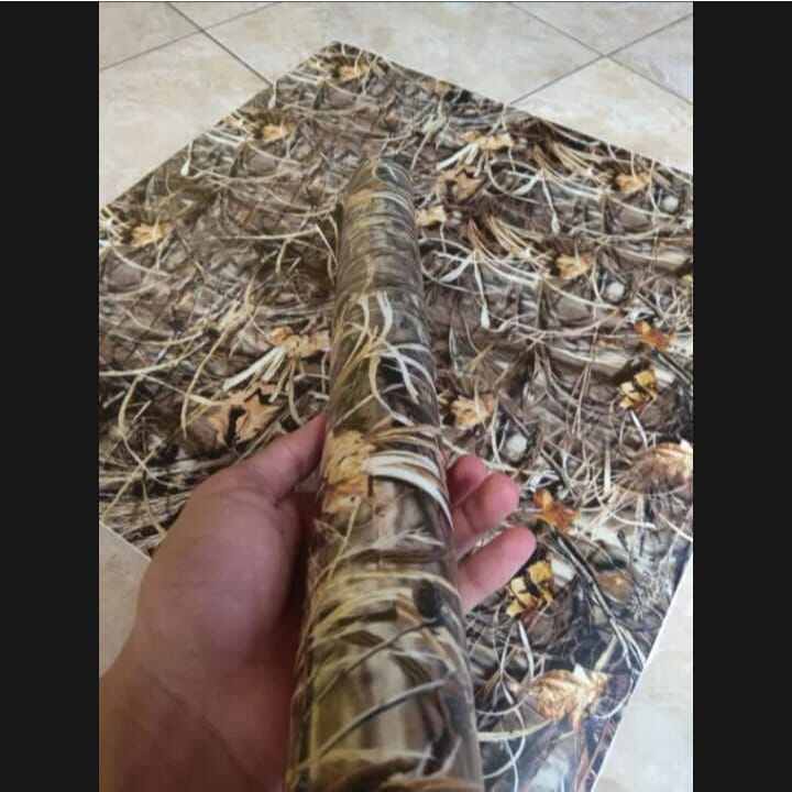 

Stiker Camo Sticker Camouflage Motif Alang-Alang 50x50cm Laminasi Doff Best Wrapping