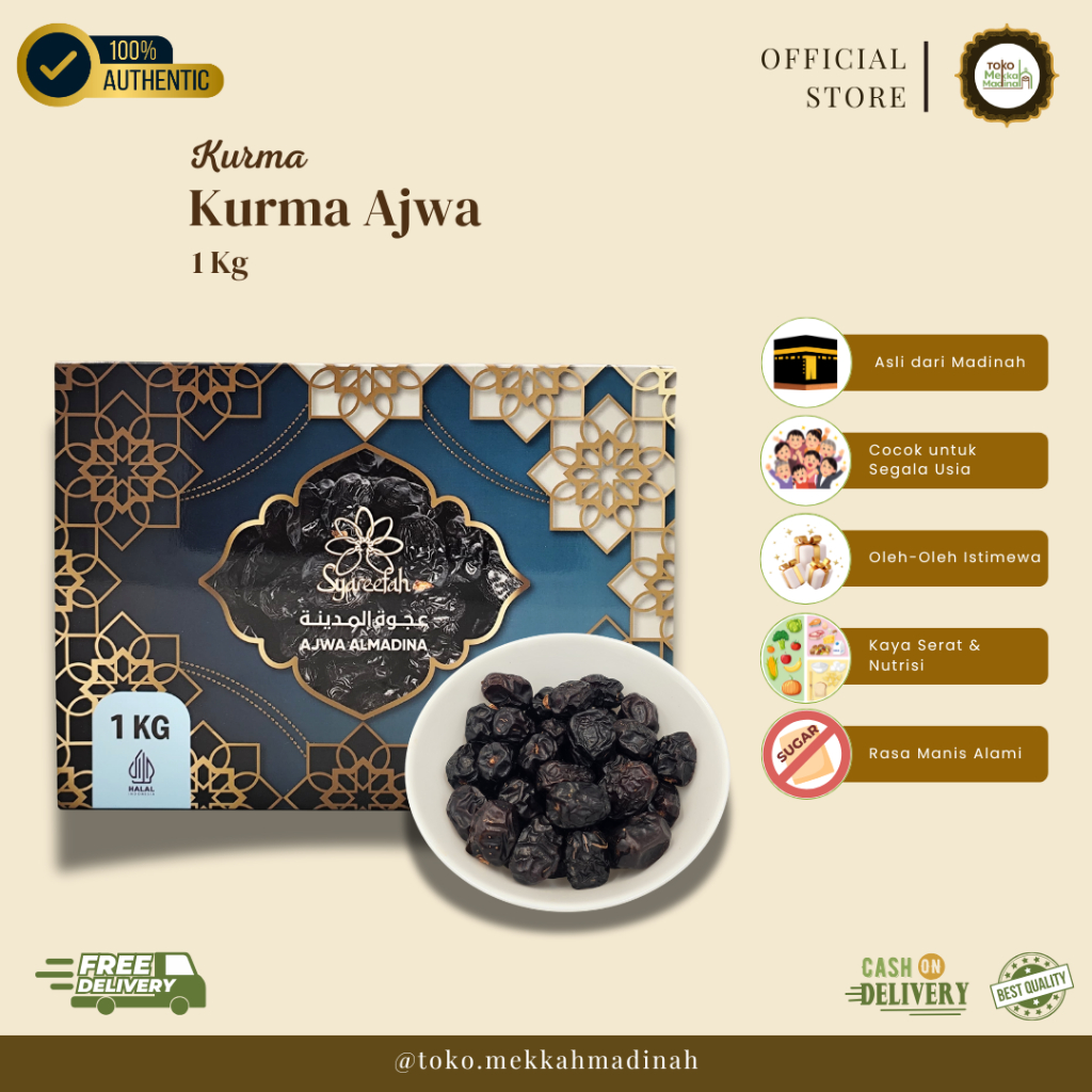

Kurma Ajwa Al Madinah 1kg - Kurma Premium Asli Madinah