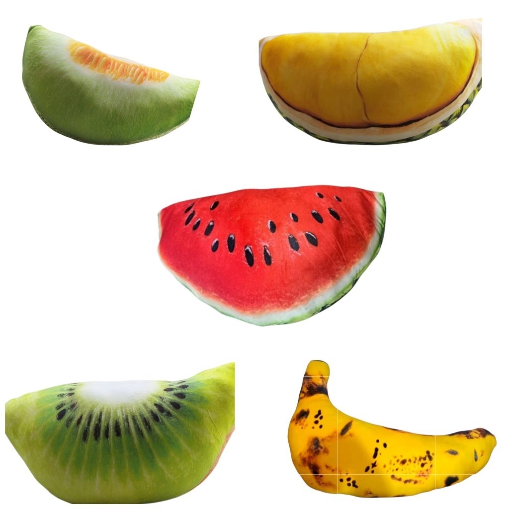 Boneka Bantal buah Semangka durian kiwi pisang melon jumbo 60 cm