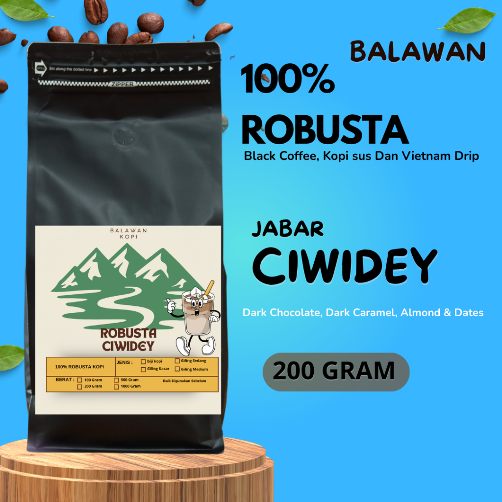 

BALAWAN Kopi Robusta Ciwidey 200g Bubuk Coffee Jabar Specialty Roasted