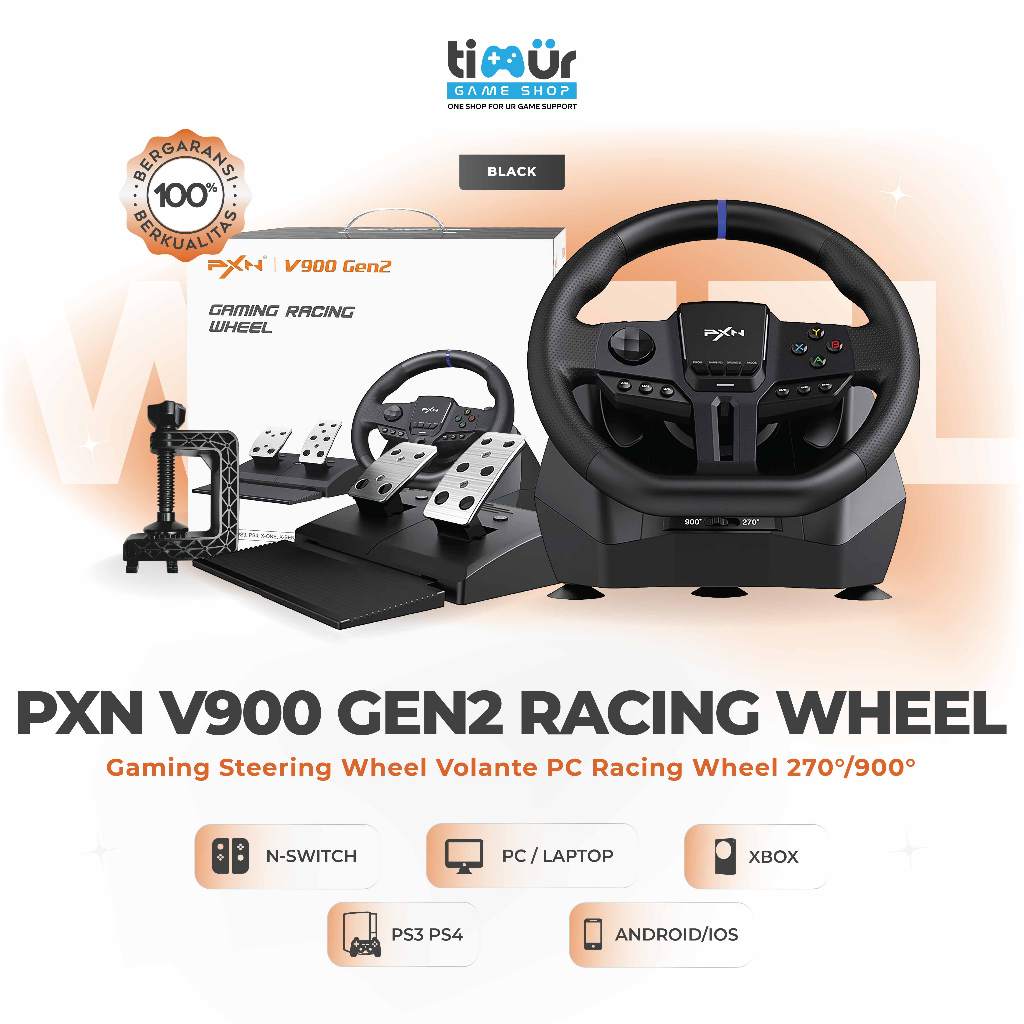 PXN V900 GEN2 Steering Wheel Racing Race With Pedals Stir Setir PS3 PS4 PC Xbox Series Nintendo Swit