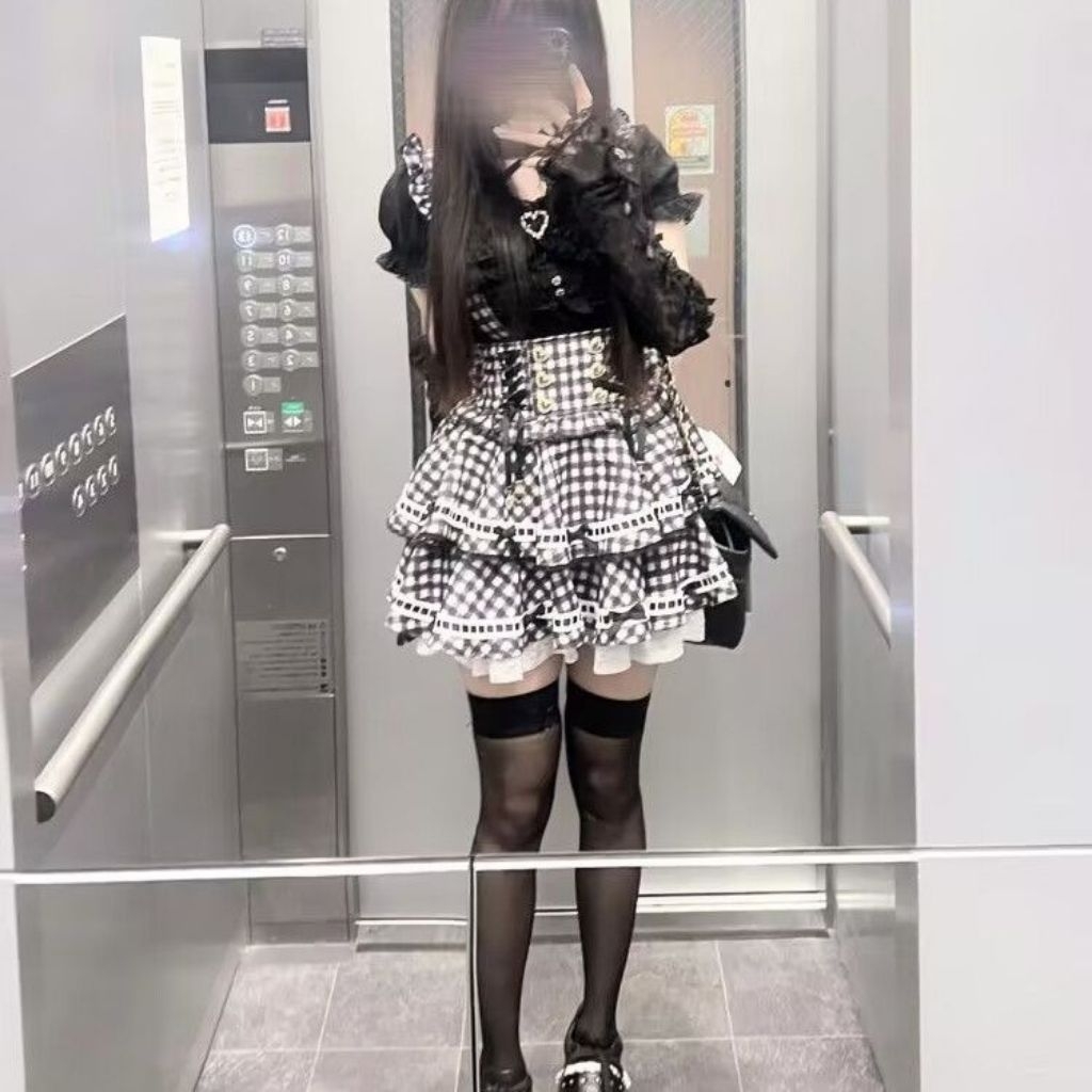 honeyL | Summer Japanese-style Liz*lisa dupes jirai kei ryousangata suit skirt lace bottoming shirt 