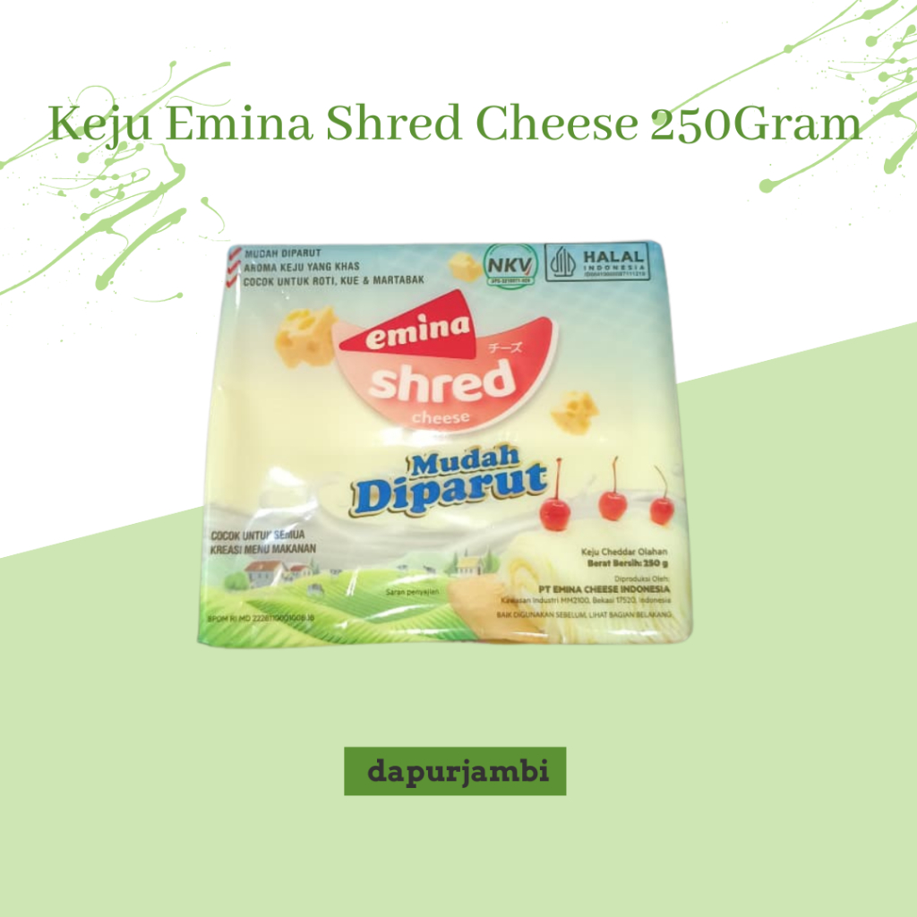 

Emina Keju Shred 250gr - Olahan Cheese Mudah Diparut