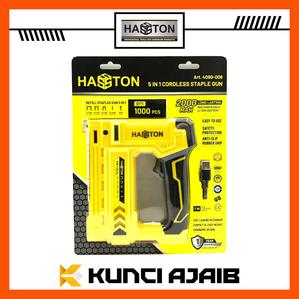 HASSTON 4090-006 Cordless Stapler - Mesin Paku Staples Tembak Baterai