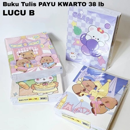 

( Pak - 10 Buku ) Buku Tulis PAYU Kwarto 38lb / Buku Catatan / Buku Sekolah / Buku Anak / Buku Lucu