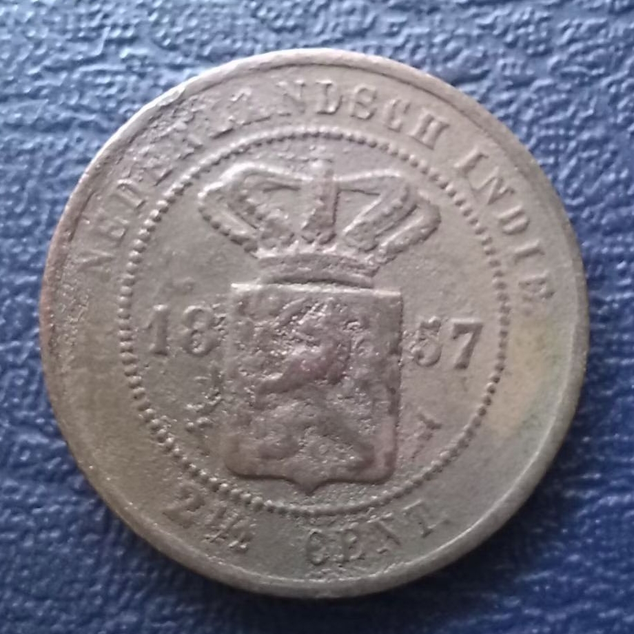 Koin Kuno 2,5  Cent Nederlandsch Indie Tahun 1800an