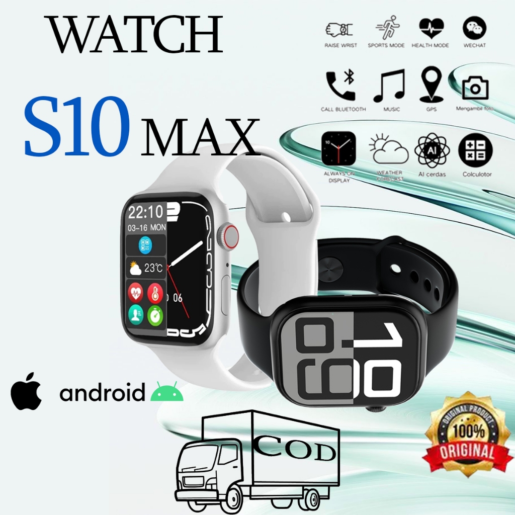 Smartwatch S10 ProMax/S11 ProMax - Layar 2,3 inci - 46mm - GPS-NFC - Jam tangan Bluetooth tahan air