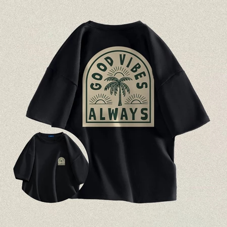 Kaos Lengan Panjang Pria Distro Original 100% GOOD VIBES Style Pria Wanita | Crewneck Tshirt Oversiz