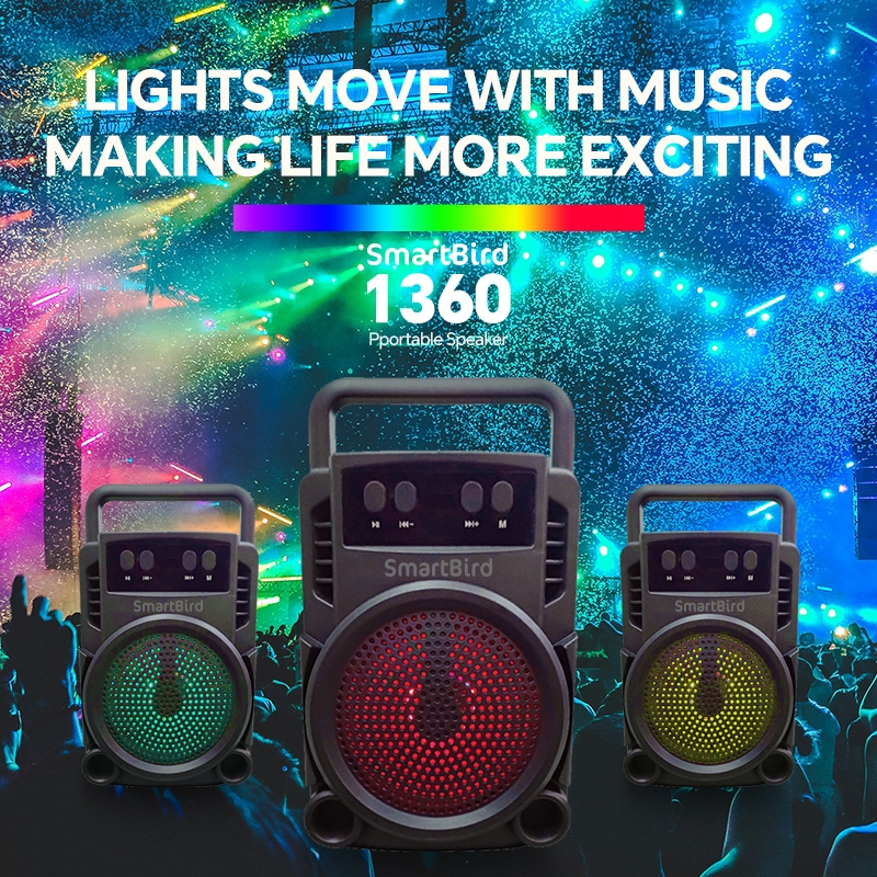 BESTPROMO SmartBird Speaker 1360 Portable Wireless Bluetooth Big Volume Small RGB Lighting Speaker