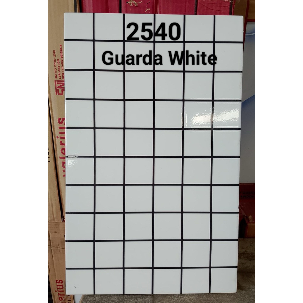 Keramik Dinding 40 x 25 cm // Glossy // Putih Kotak