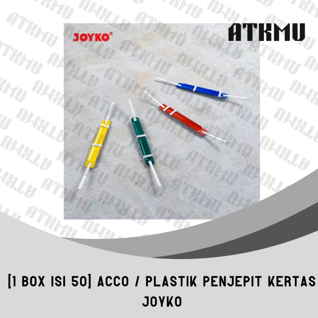 

[1 BOX ISI 50] Fastener Plastik JOYKO / Acco / Plastik Penjepit Kertas Putih dan Warna