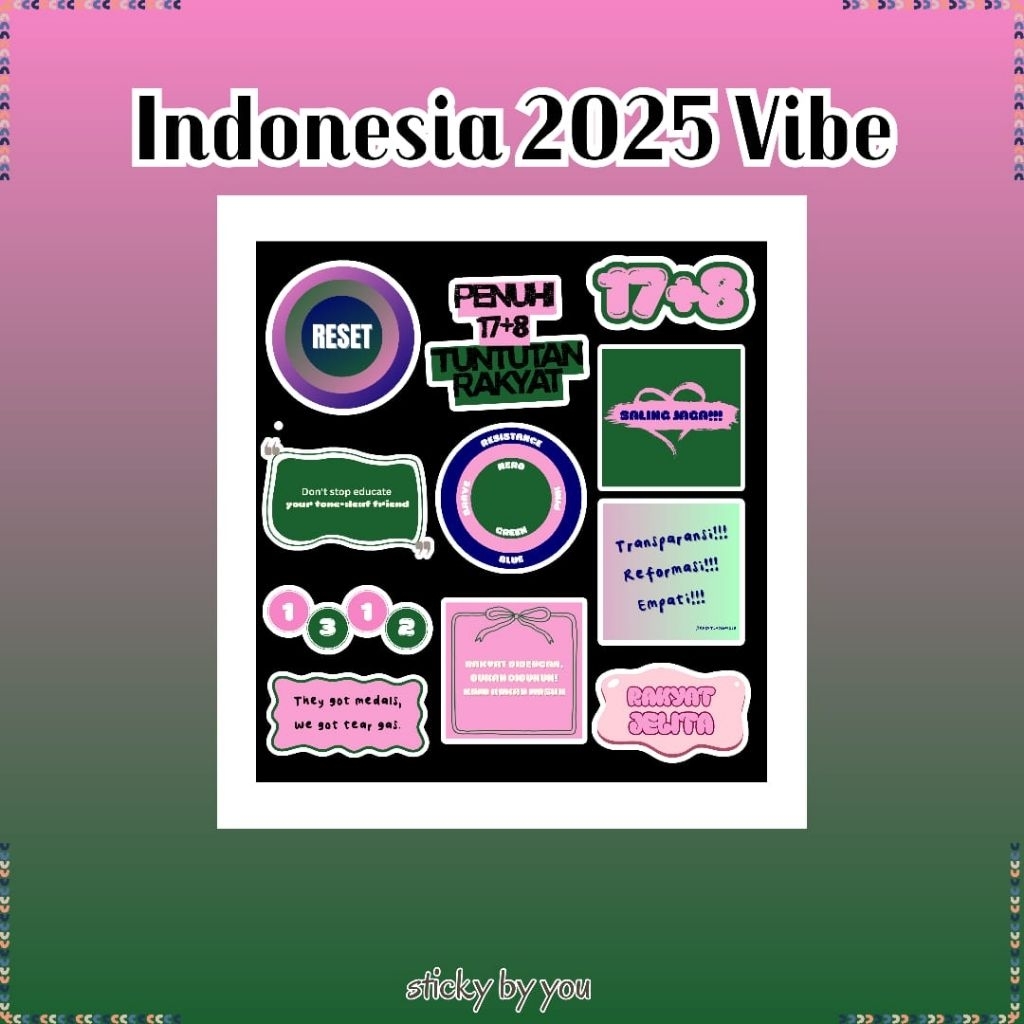 

[Limited Edition] Sticker Indonesia 2025 Vibe - Sticker Vinyl / Aesthetic / Tumblr / Aksesoris