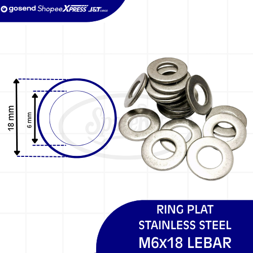 RING PLAT M6x18 LEBAR STAINLESS STEEL