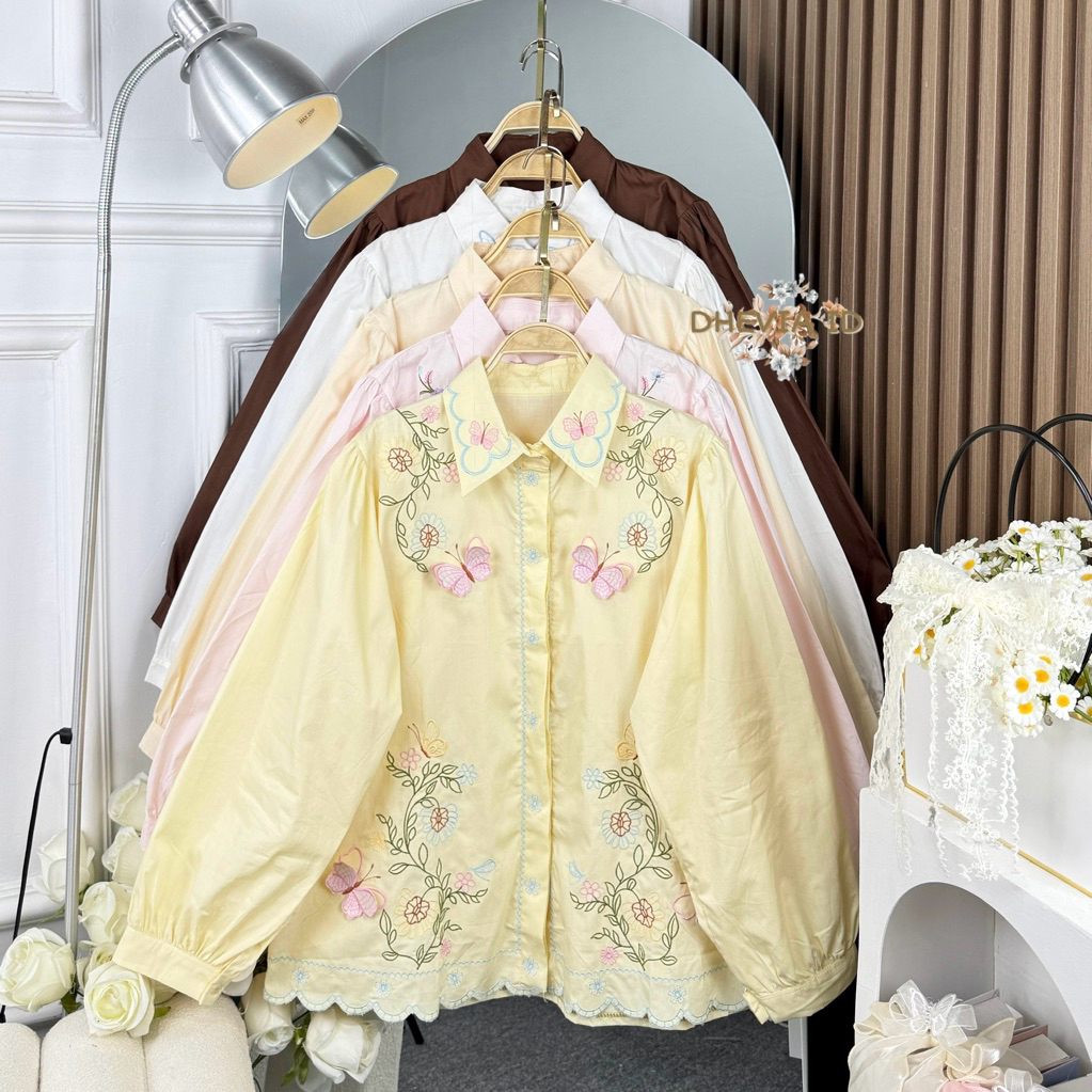 DISKON GOKIL KAMAYI KEMEJA BORDIR VINTAGE BORDIR PREMIUM MOTIF TERBARU VINTAGE BY DHEVIA ID(READY