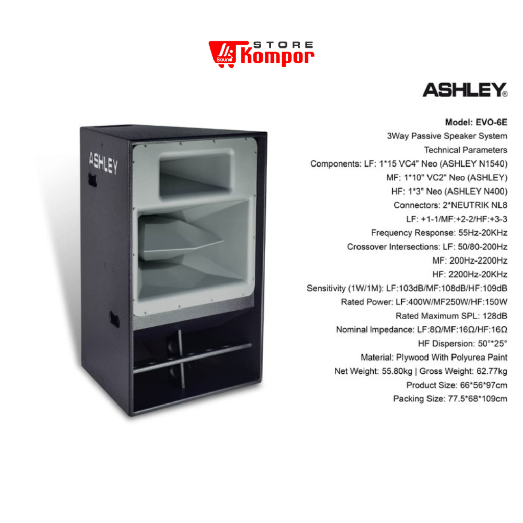 SPEAKER PASIF ASHLEY EVO 6E / 3 WAY SPEAKER PASIF ASHLEY EVO6E