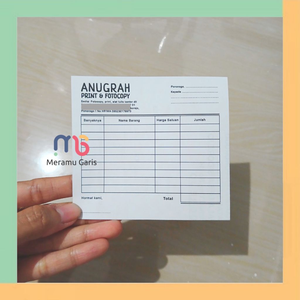 

Nota Kertas Putih | Cetak Nota Ukuran 8,5 × 9,5 cm | Nota Murah | Pembuatan Nota Lembaran