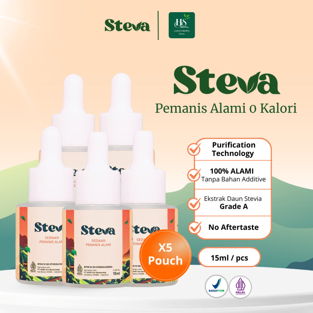

Steva Gula Stevia Cair 0 Kalori Halal 5 Pcs