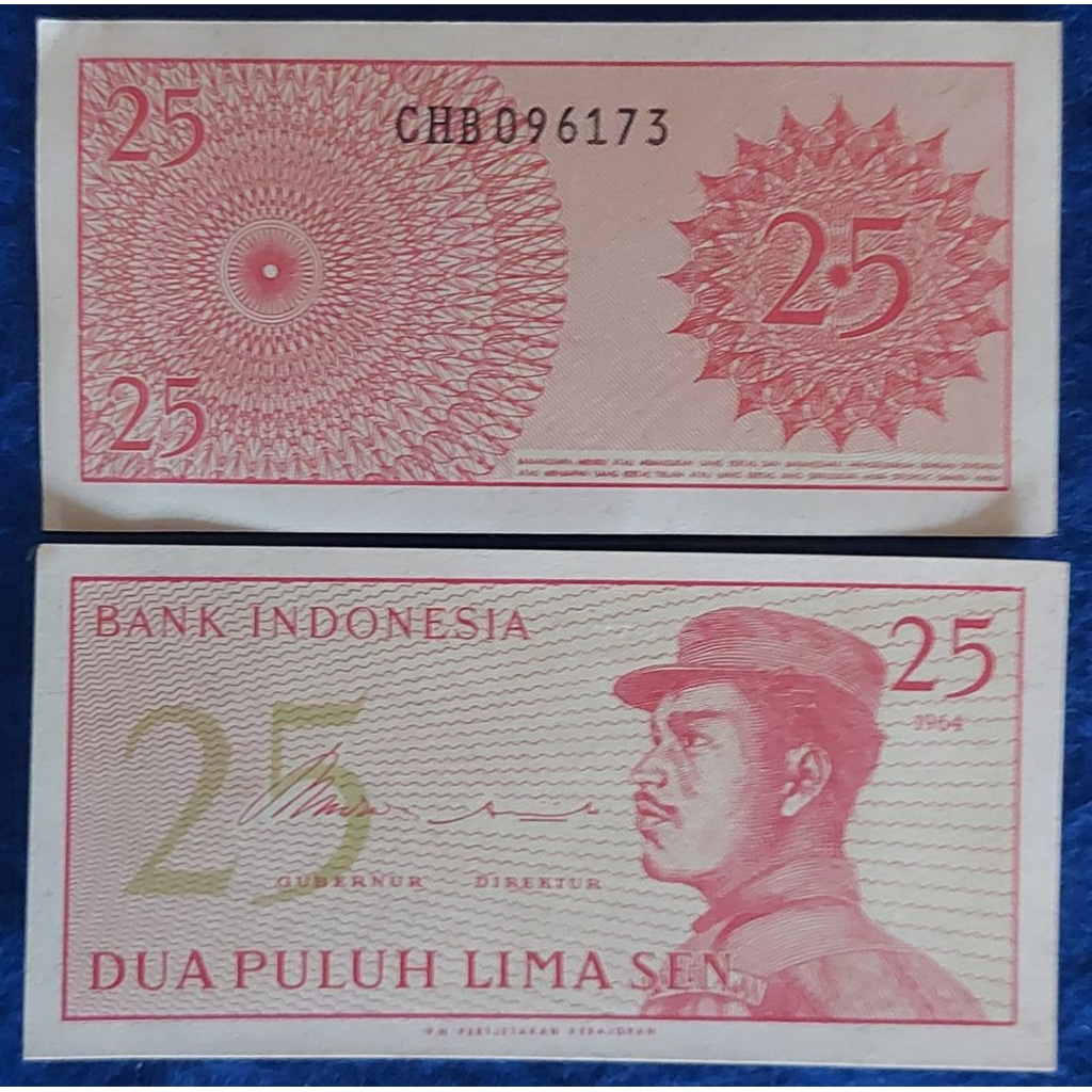 Uang Kuno Indonesia 25 Sen & 50 Sen Tahun 1964 Seri Sukarelawan