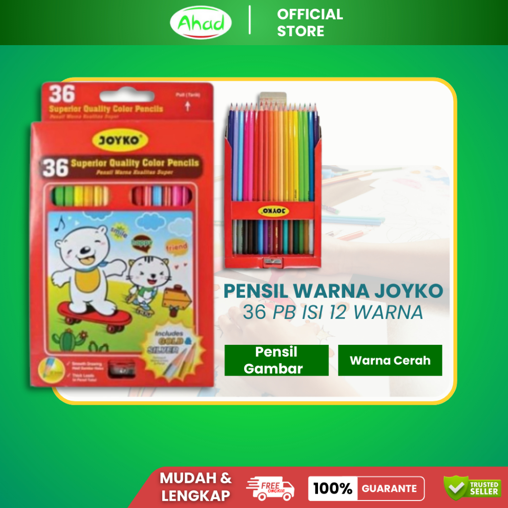 

PENSIL WARNA | PENSIL WARNA JOYKO ISI 36 WARNA | PENSIL WARNA + RAUTAN | PENSIL WARNA SEKOLAH