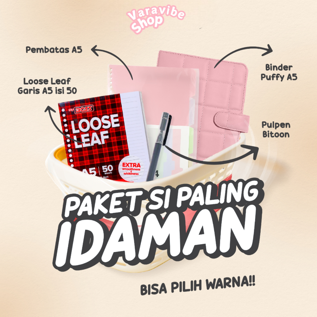 

Paket Binder Willow Puffy 4in1 Binder Set Sudah Termasuk Kertas Binder Kuliah Dan Sekolah Siap Pakai