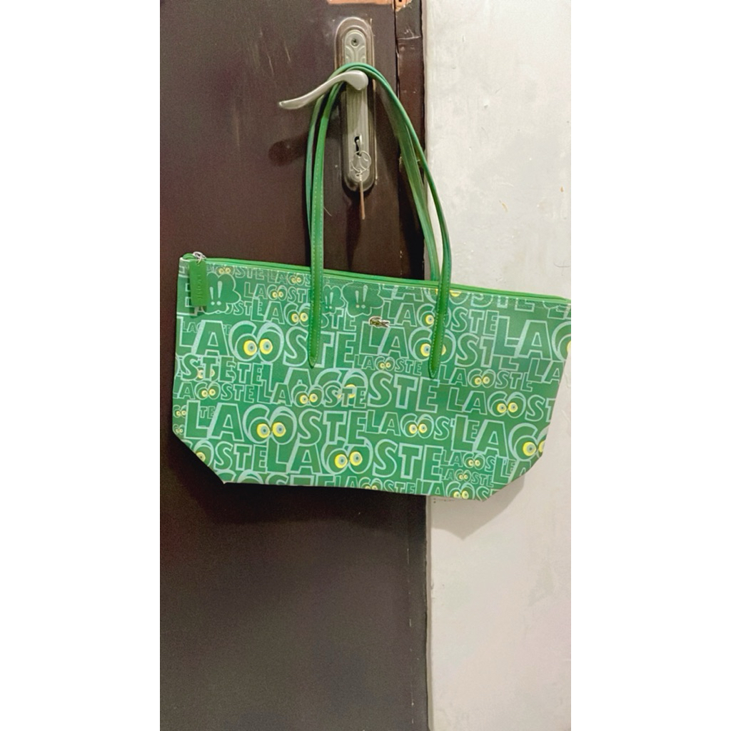 PRELOVED - tote Lacoste green