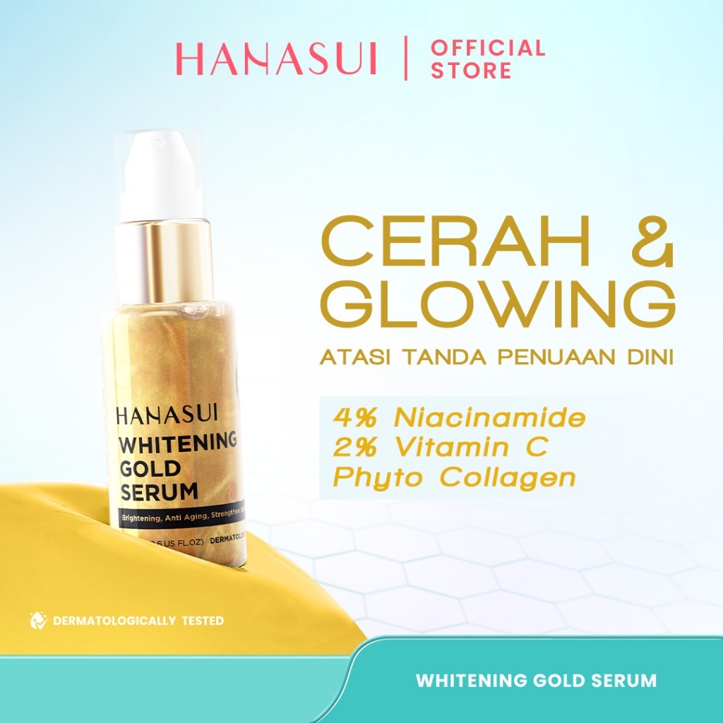 Pesona | Hanasui Whitening Gold Serum - Cerah & Glowing Kurangi Bintik Hitam & Lawan Tanda Penuaan 4