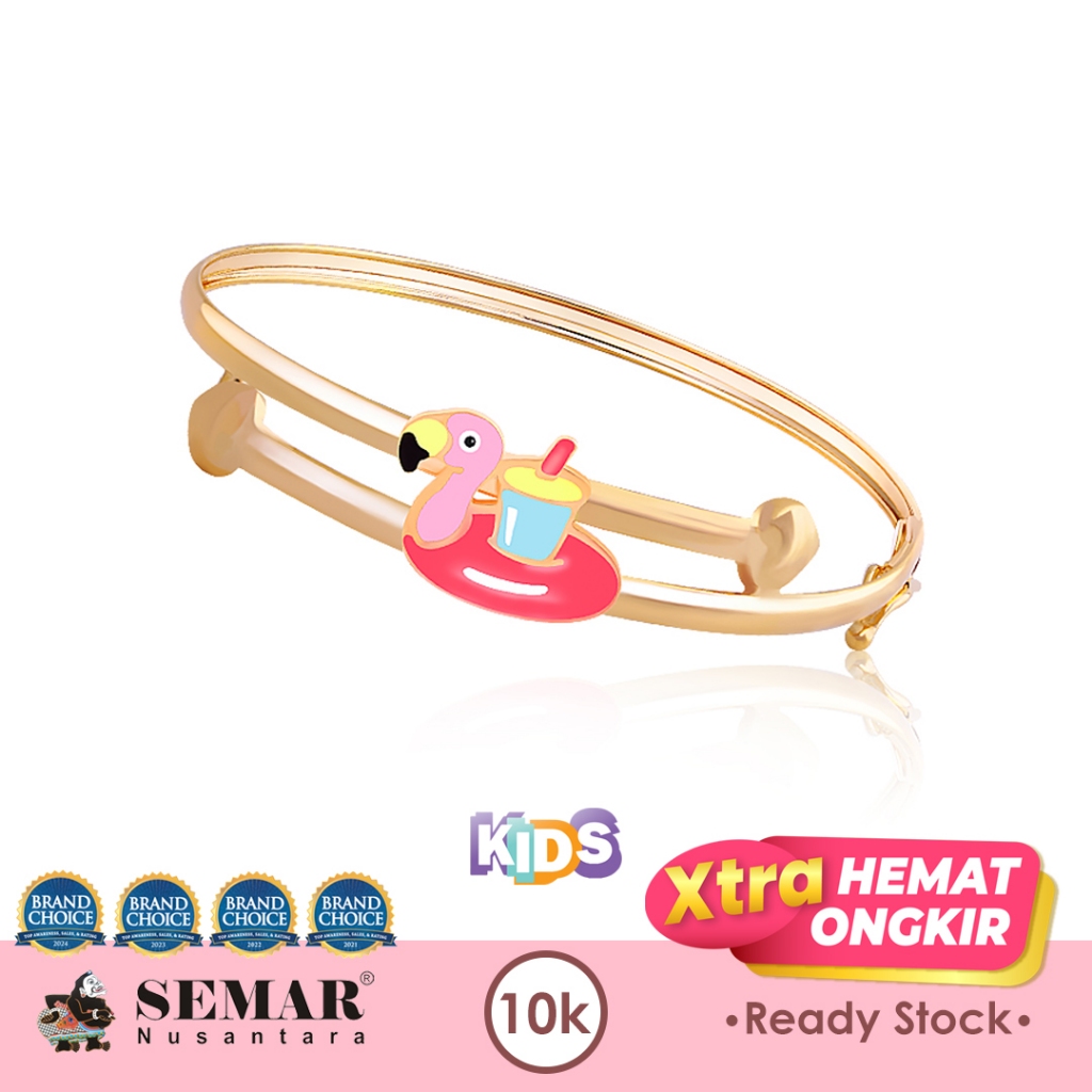 Gelang Anak Baby Colour Flamingo Kids Gold 10K Semar Nusantara